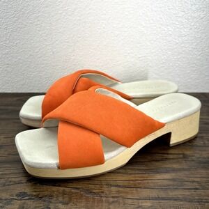 Sanctuary Womens Shoes Sandals Size 8.5 Lively Cross Strap Orange Chunky Heel